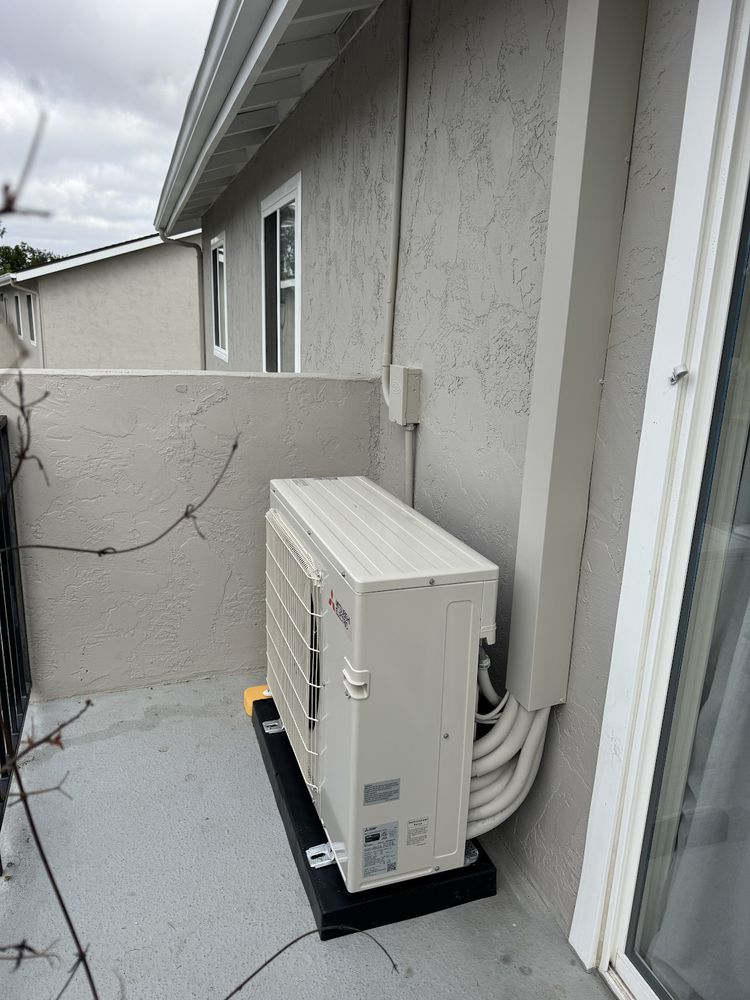 Ductless mini-split outdoor unit installed in San Diego